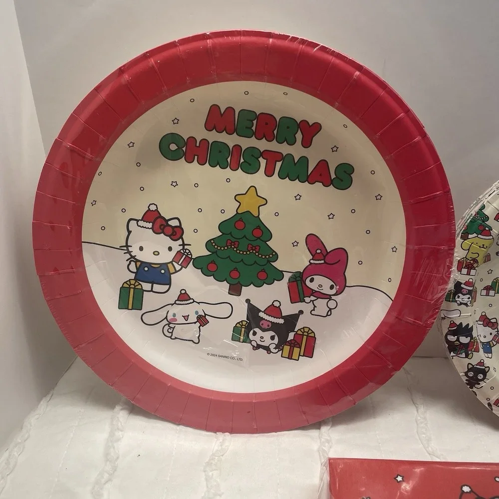 Sanrio Hello Kitty Paper Tableware Party Set Merry Christmas Holiday 144 Piece
